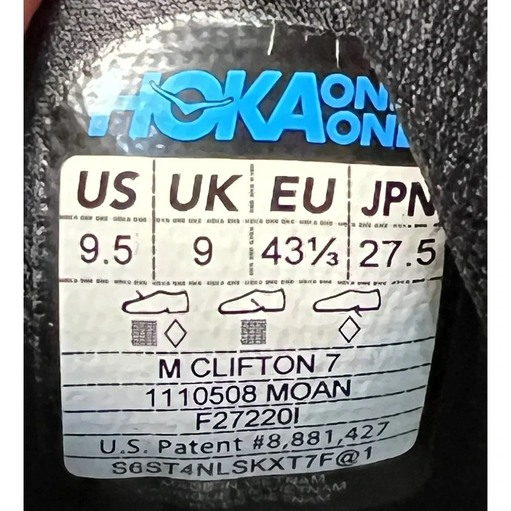 Hoka One One Clifton 7 1110508 Moan Mens 9.5 Running Shoes Moonlit Ocean Sneaker
